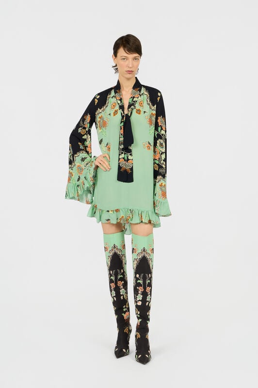 RC Minivestido con Estampado Kimono RC Minivestido con Estampado Kimono GREEN/BLACK XQT131-7HT25