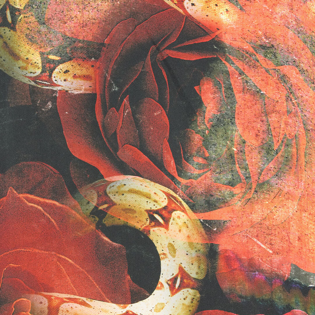 RC T-Shirt With Rose And Snake Print RC T-Shirt With Rose And Snake Print Red URT62C-4QN59