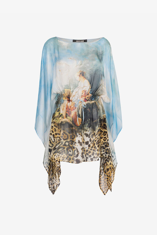 RC Painting-print silk blouse RC Painting-print silk blouse Light blue RYT700-CTG38