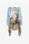 RC Seidenkaftan mit Malerei-Print RC Seidenkaftan mit Malerei-Print Hellblau RYT700-CTG38