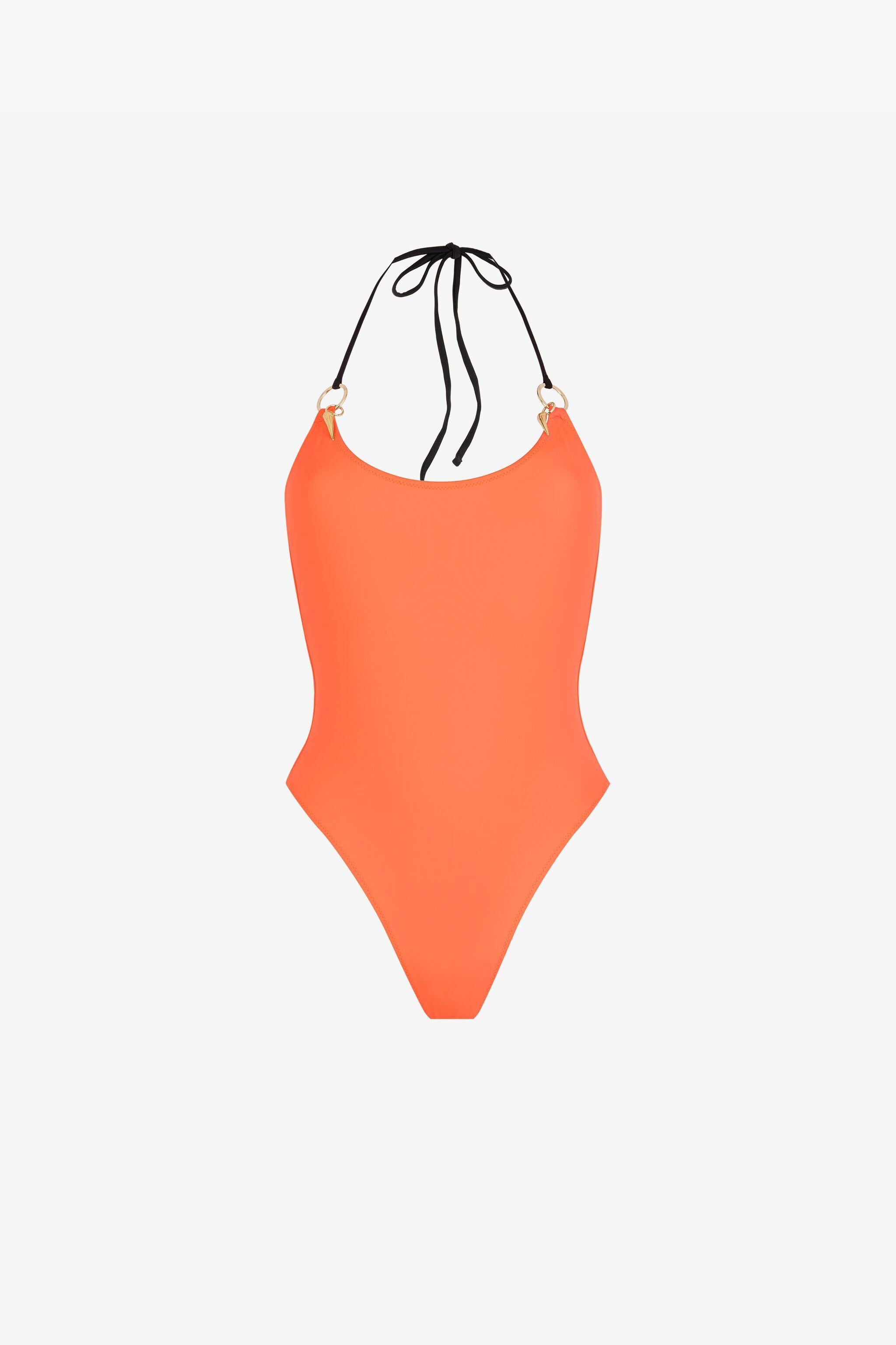 RC Maillot De Bain Une Pièce Orange Avec Détail Griffe Orange QKW00E-LL002