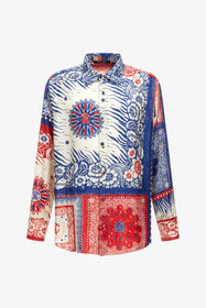 RC Hemd mit Bandana-Print Blau TRT723-4QN05