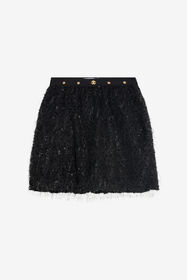 JU Glitzernder schwarzer Rock für Kids BLACK XJT30M-FT001