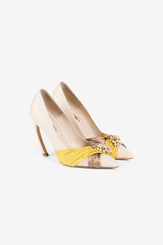 RC Slingback-Pumps mit Tigerzahn RC Slingback-Pumps mit Tigerzahn Hellbraun/Gelb QWS021-PN222