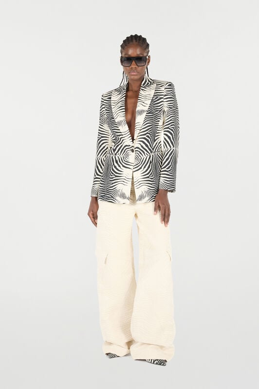 RC Pantalon Avec Motif Zèbre RC Pantalon Avec Motif Zèbre Ivoire UKT211-DJ081