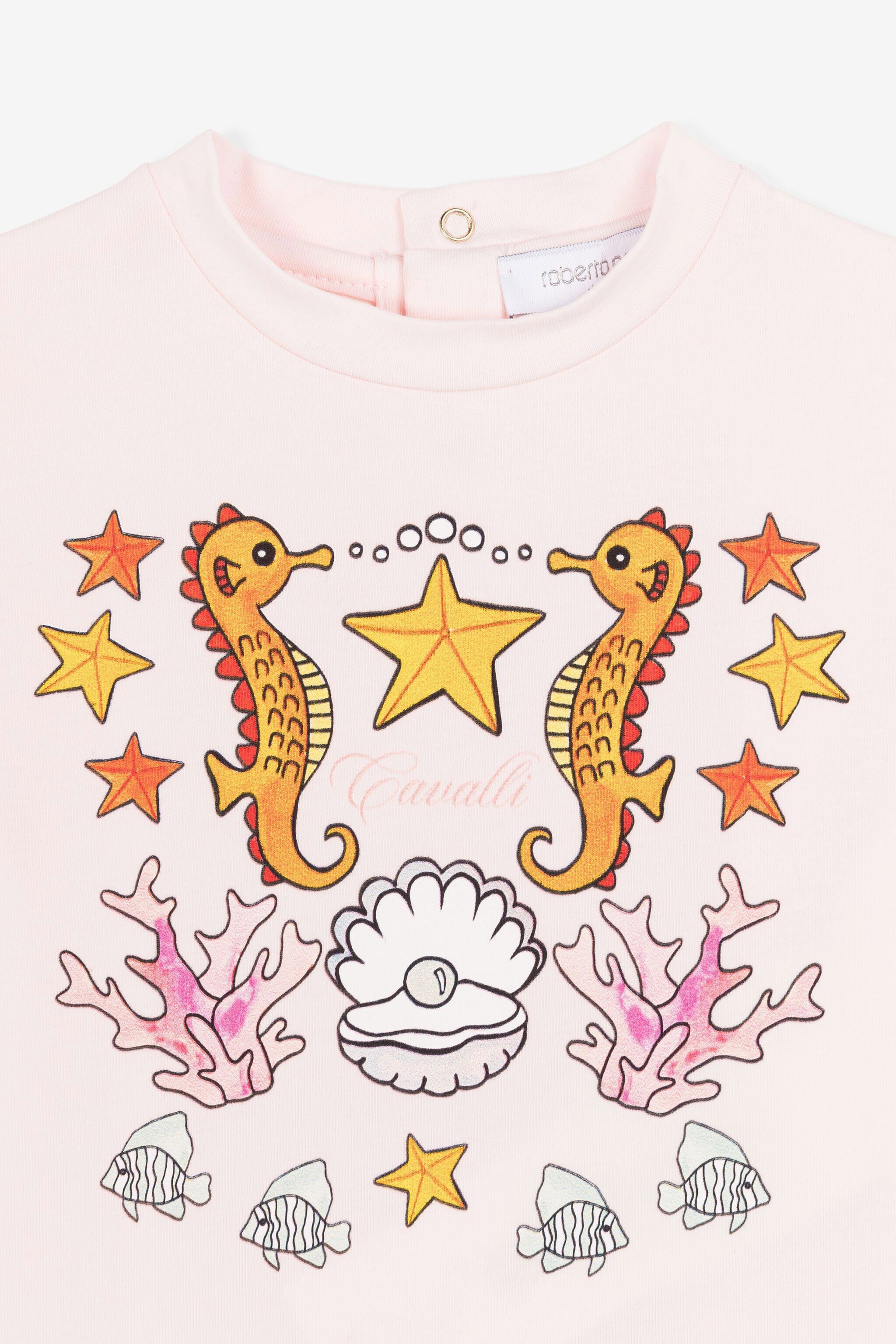 JU Aquatic-print short-sleeved T-shirt JU Aquatic-print short-sleeved T-shirt Pink QJT654-JV025