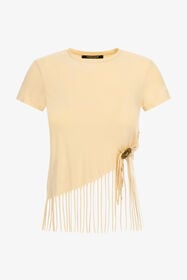 RC T-shirt con frange Avorio TKT60D-JD061