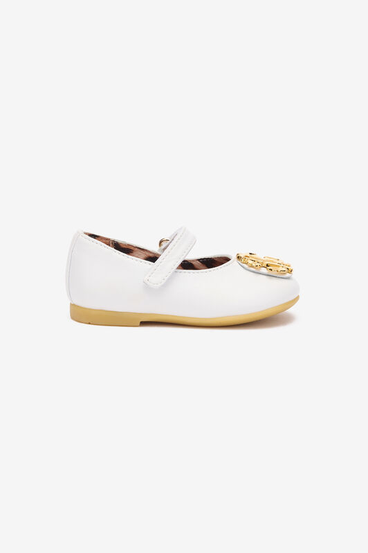 JU Mary Janes With Golden RC Monogram JU Mary Janes With Golden RC Monogram WHITE/GOLD TJS00N-ZCJ01