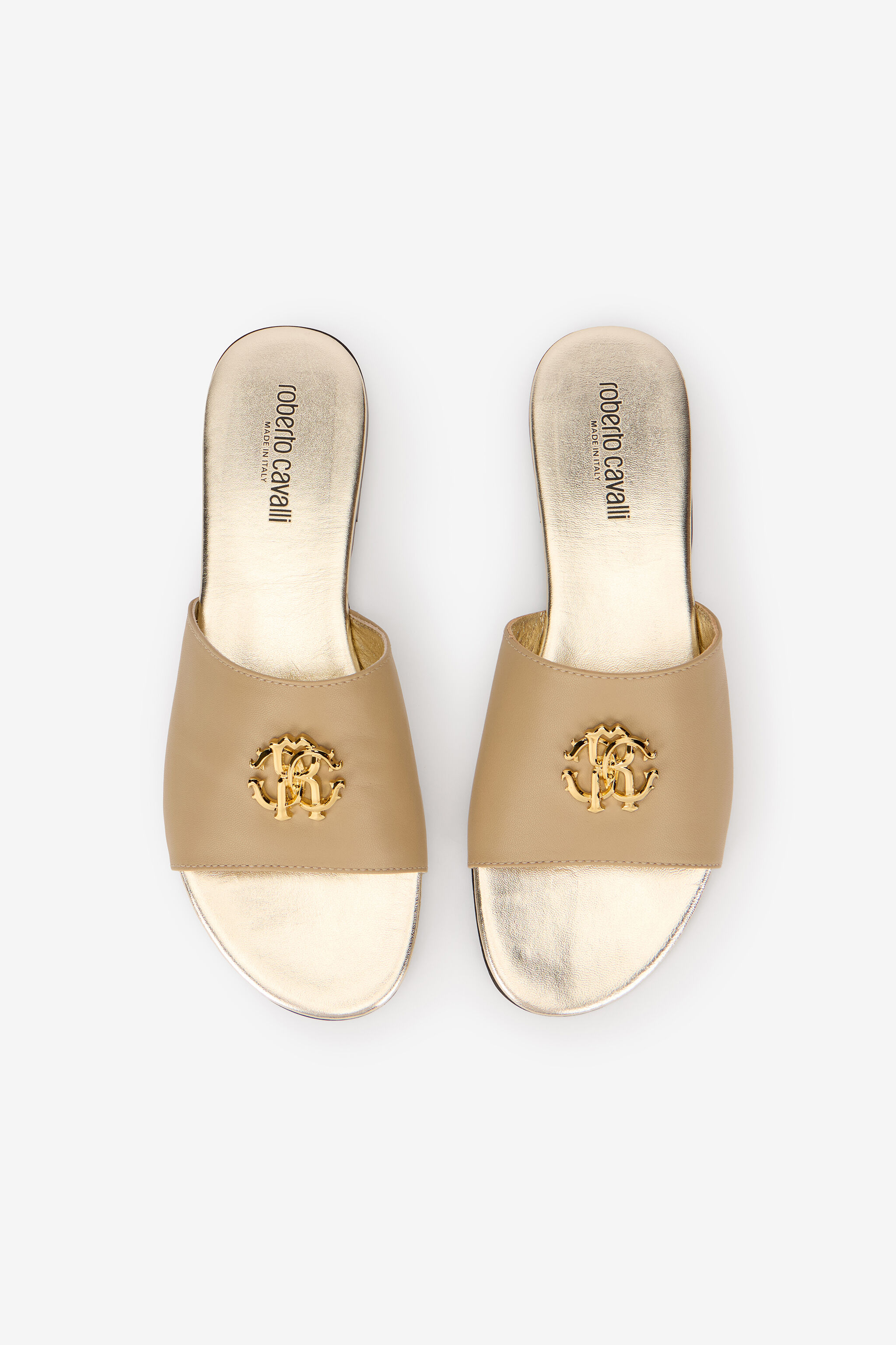 RC Leather Sandals with Gold Logo RC Leather Sandals with Gold Logo SAND QOS01B-PZO12