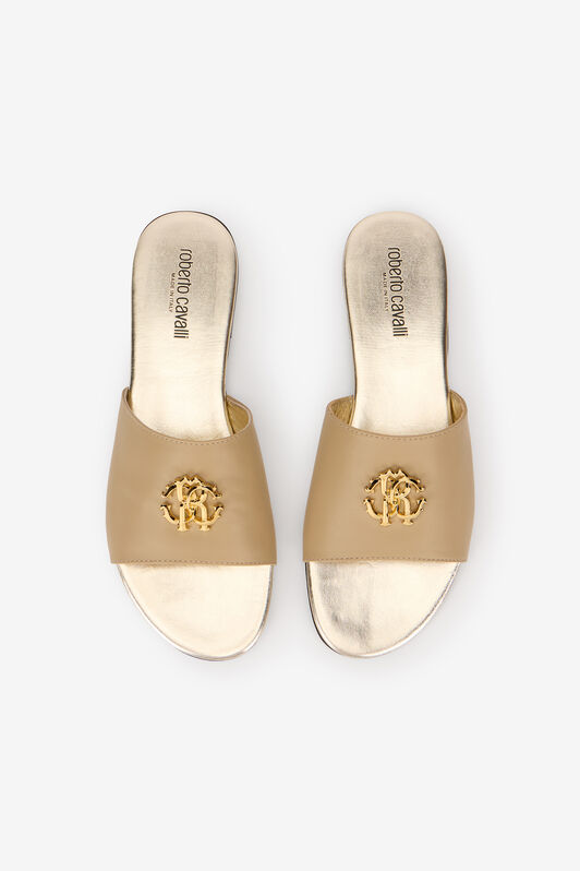 RC Leather Sandals with Gold Logo RC Leather Sandals with Gold Logo SAND QOS01B-PZO12