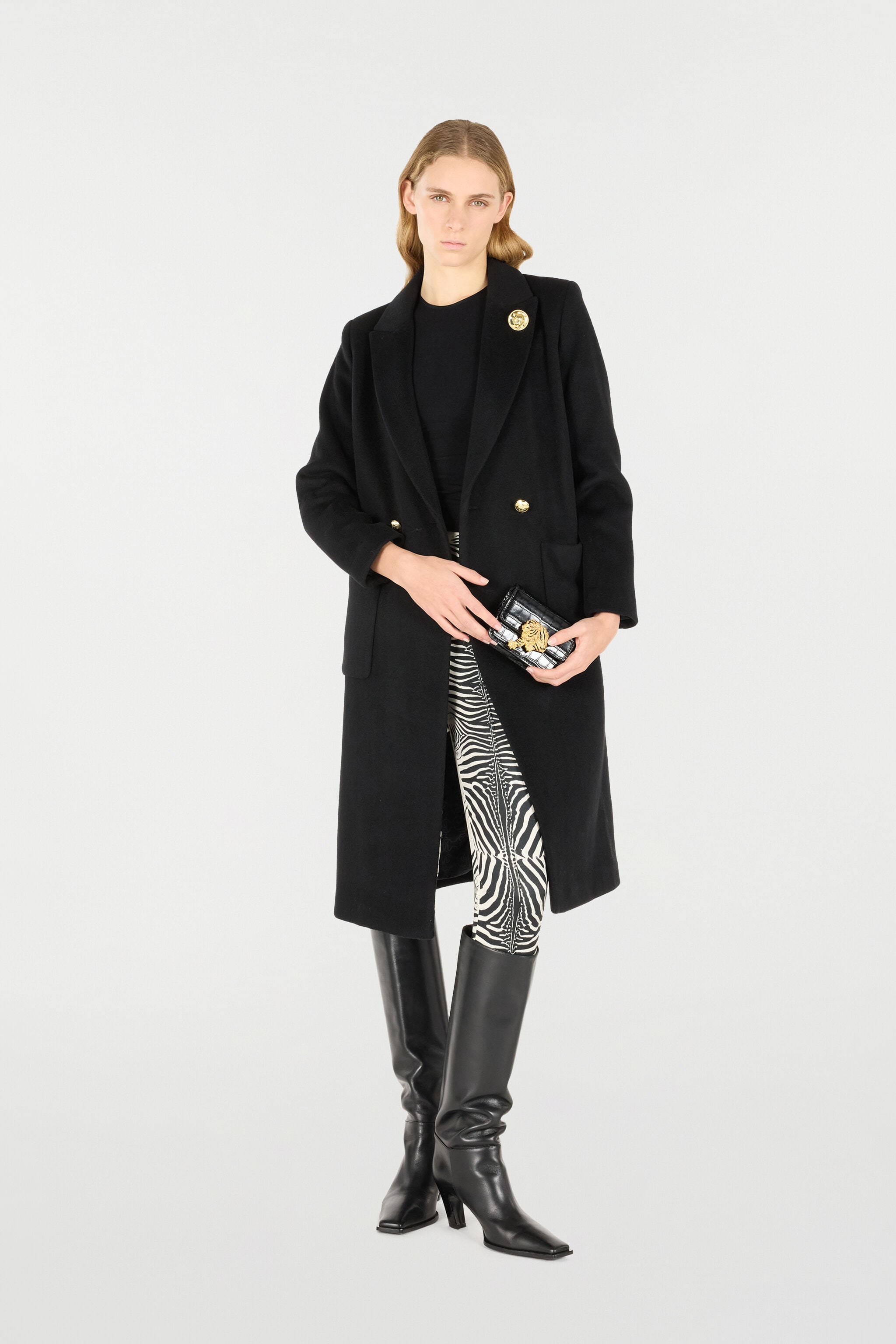 RC Long Double-Breasted Coat RC Long Double-Breasted Coat Black OOT50C-WH016