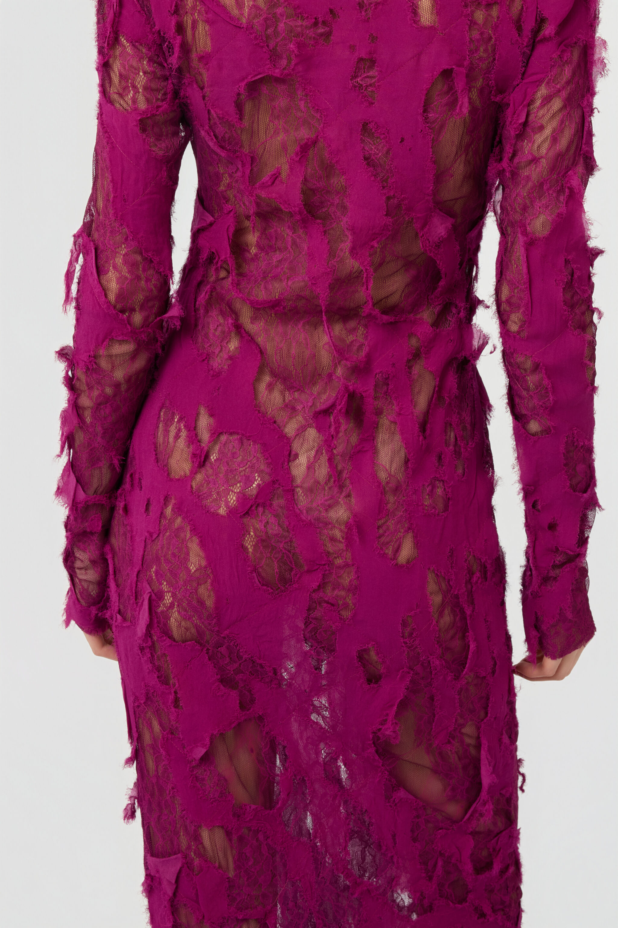RC Dress with Destroyed-Effect Lace RC Dress with Destroyed-Effect Lace CYCLAMEN XWT145-GG010