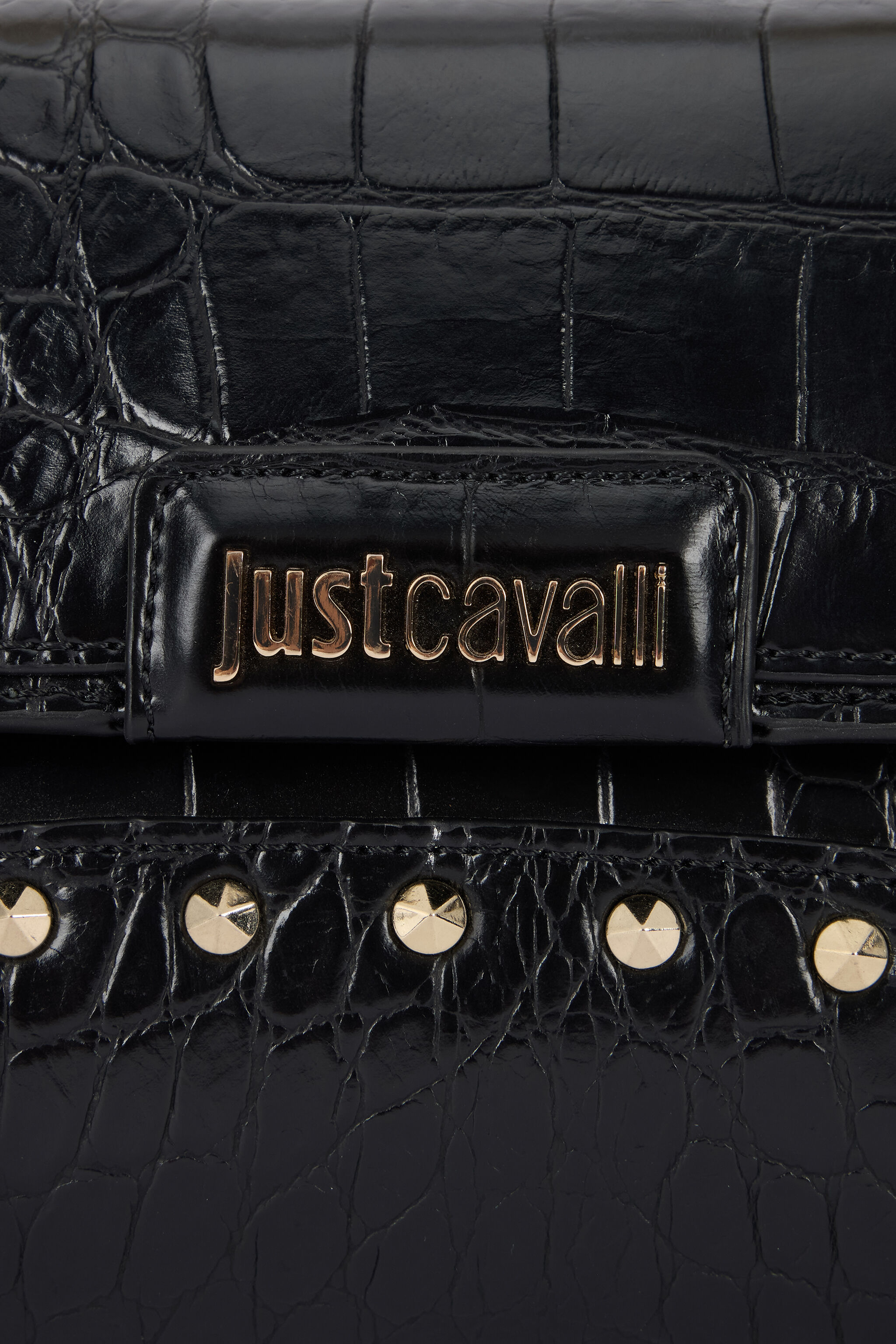 JC Black Croc-Effect Studded Shoulder Bag JC Black Croc-Effect Studded Shoulder Bag BLACK VFB080-VF712
