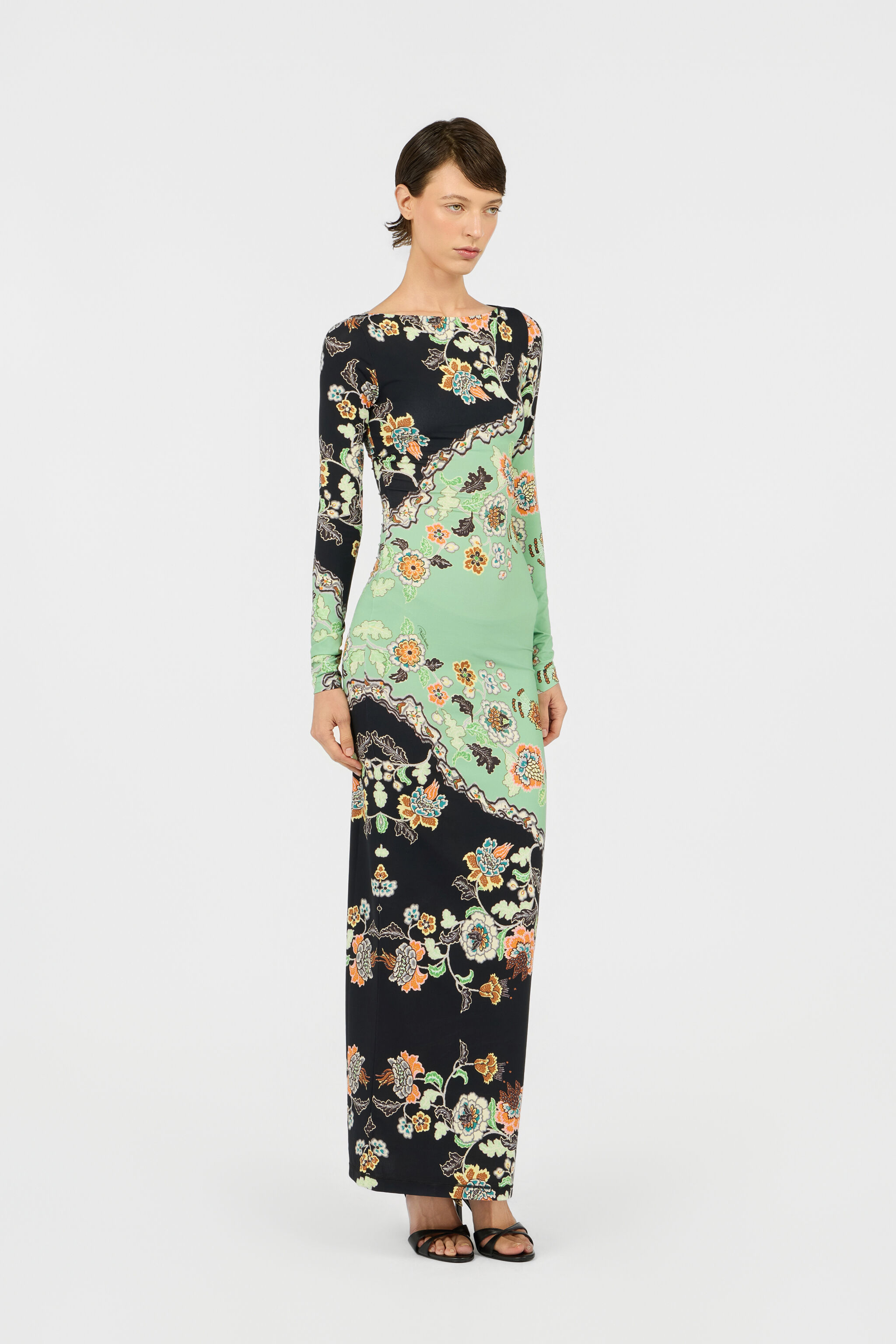 RC Vestido Maxi Estampado Kimono RC Vestido Maxi Estampado Kimono GREEN/BLACK XQT136-LNT25