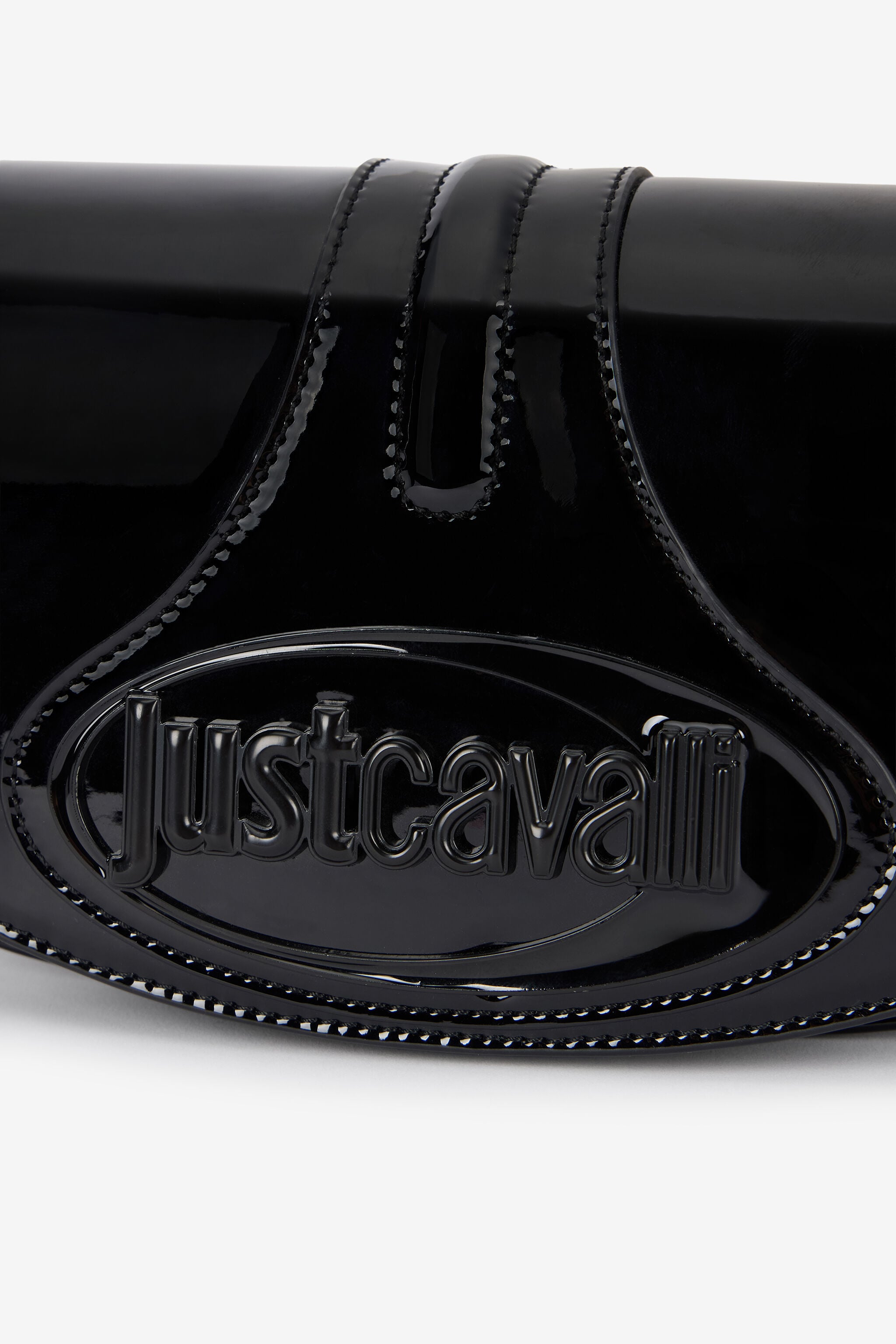JC Schwarze Glänzende Schultertasche Mit Logo JC Schwarze Glänzende Schultertasche Mit Logo BLACK VFB114-VF746