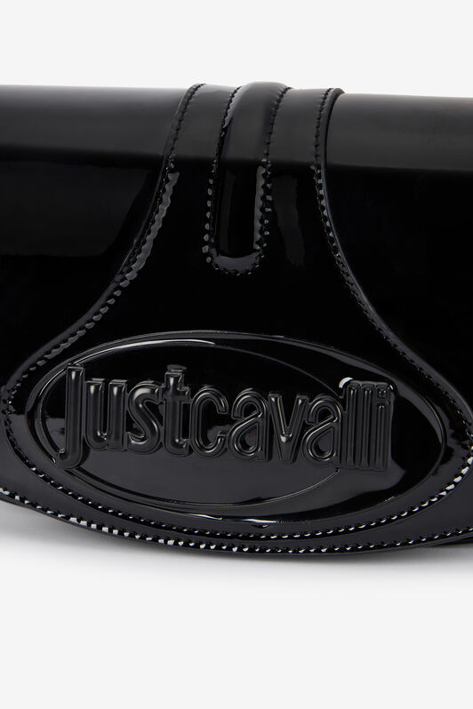 JC Schwarze Glänzende Schultertasche Mit Logo JC Schwarze Glänzende Schultertasche Mit Logo BLACK VFB114-VF746