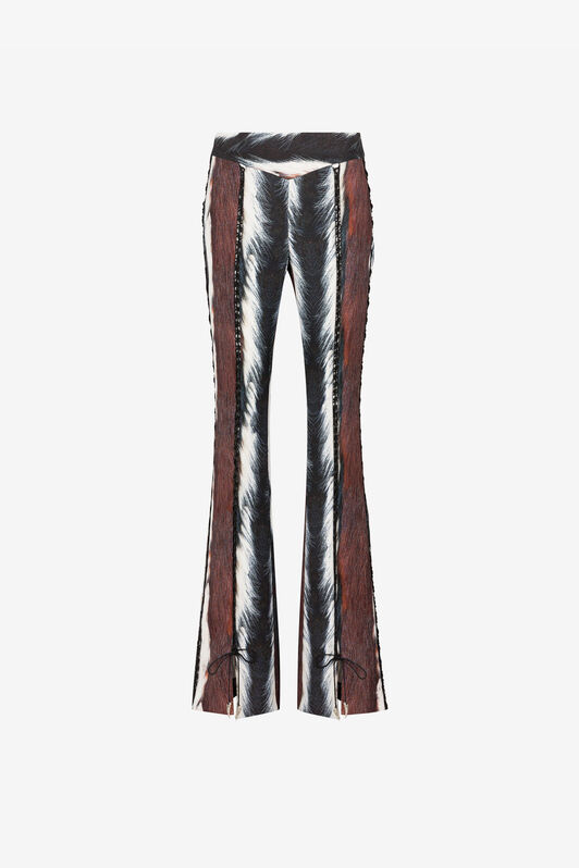 RC Pantalones con lazos y estampado Animal Marrón oscuro/Blanco RKT205-ORH05