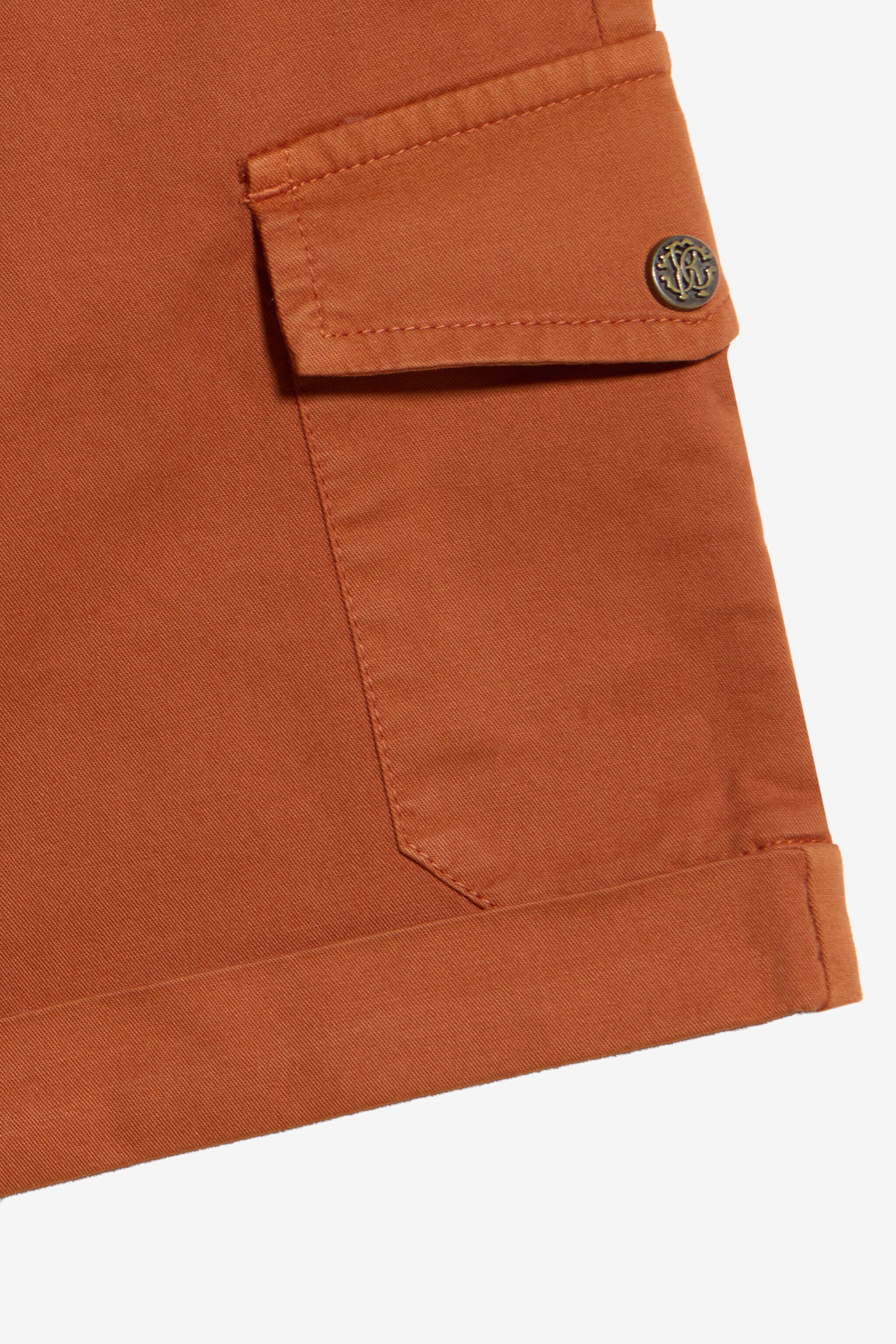 JU Bermuda En Coton Couleur Rouille JU Bermuda En Coton Couleur Rouille RUST WJT22H-CE035