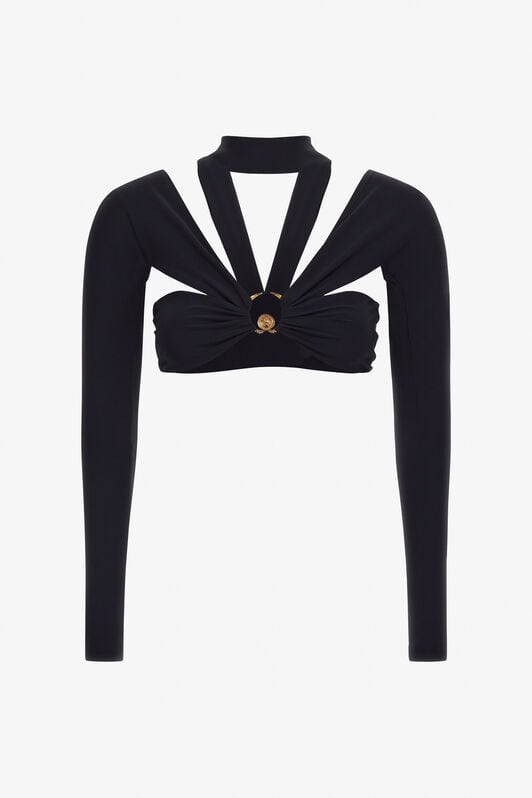 RC Cutout Long Sleeve Crop Top RC Cutout Long Sleeve Crop Top Black TKT68B-LL006