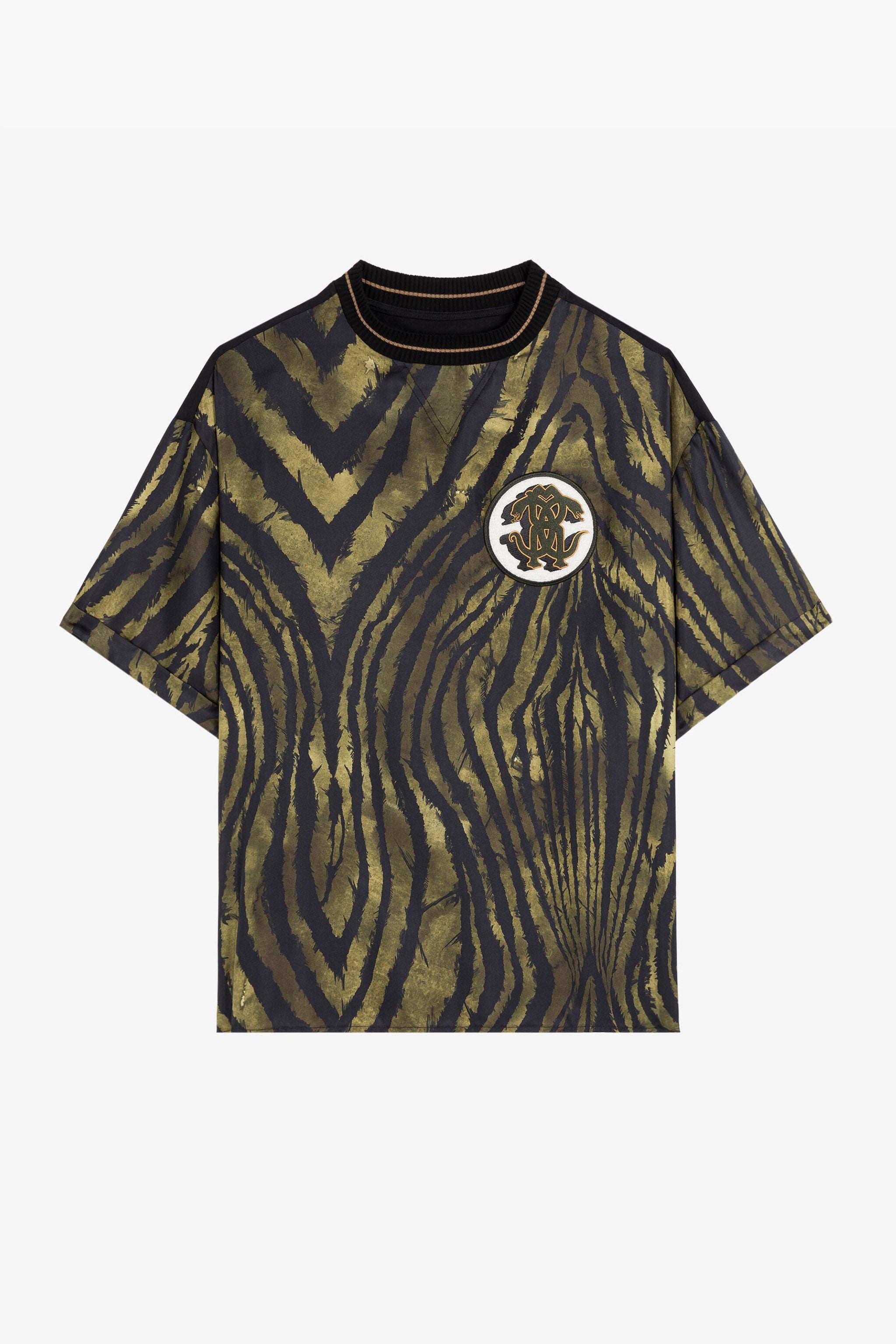 RC T-shirt en soie à imprimé Freedom Vert foncé/Noir RRT62R-2N410