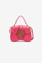 JC Crossbody Bag With Mirror Snake And Logo JC Crossbody Bag With Mirror Snake And Logo Fuchsia UFB038-UF407