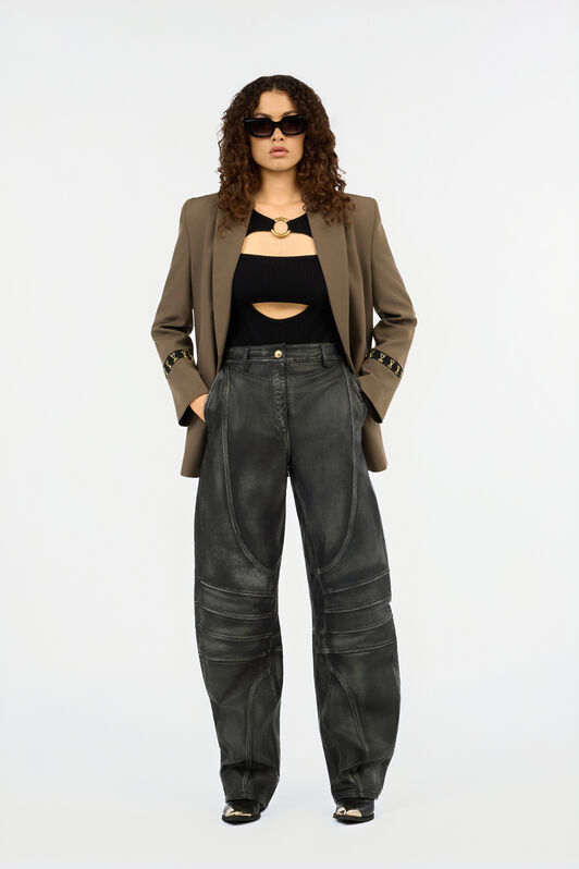 JC Black Leather Trousers BLACK VFT140-VF219