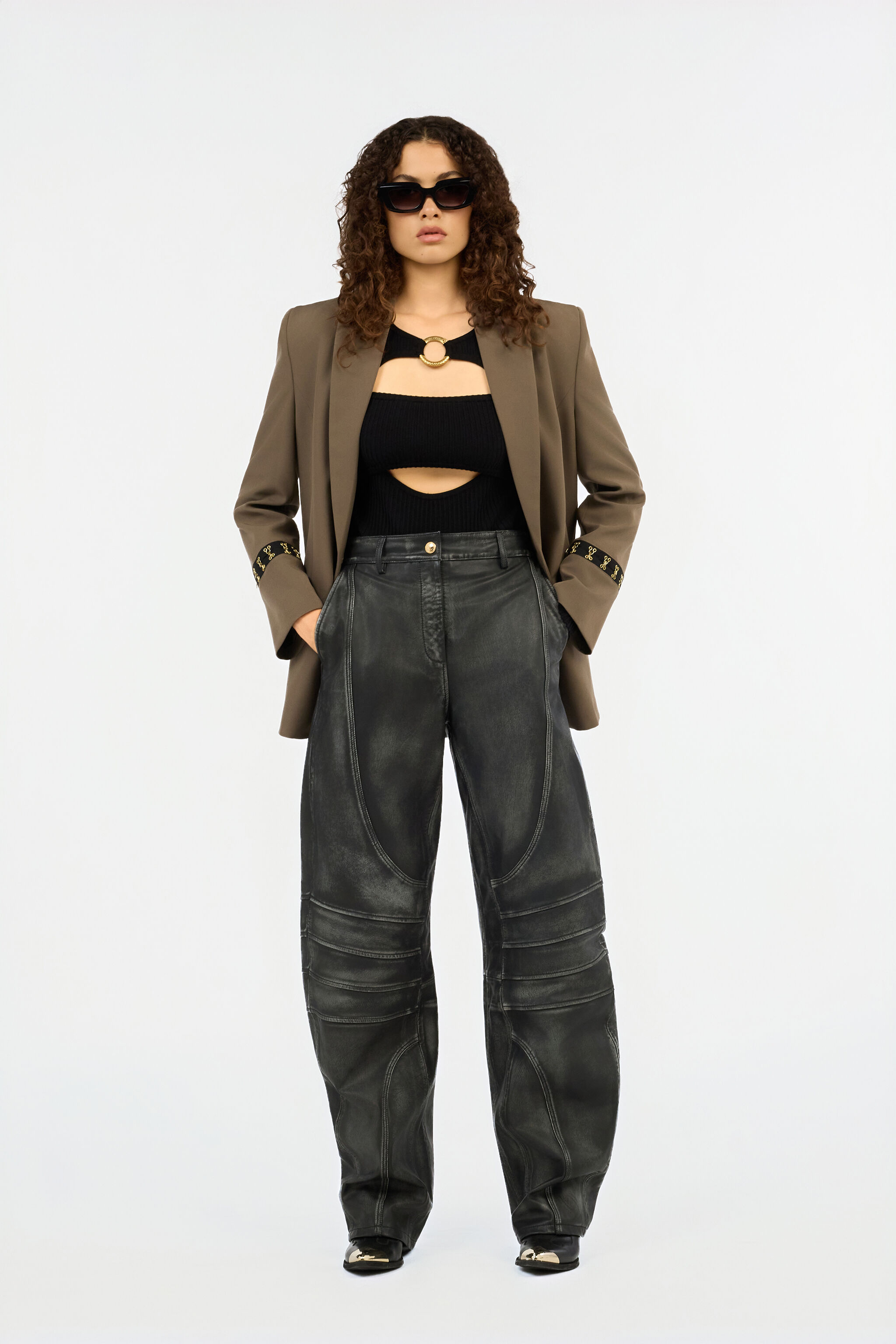 JC Black Leather Trousers BLACK VFT140-VF219