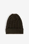 RC Gorro de lana con punto de ochos RC Gorro de lana con punto de ochos Verde oscuro RRM653-MQ001