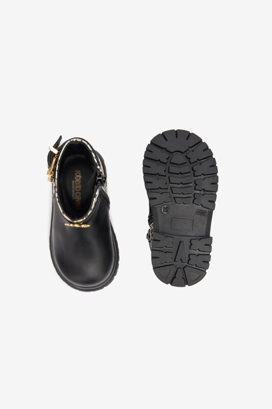 JU Boots With Buckles And Jaguar Skin Inserts JU Boots With Buckles And Jaguar Skin Inserts JAGUAR/BLACK TJS01K-PZJ02