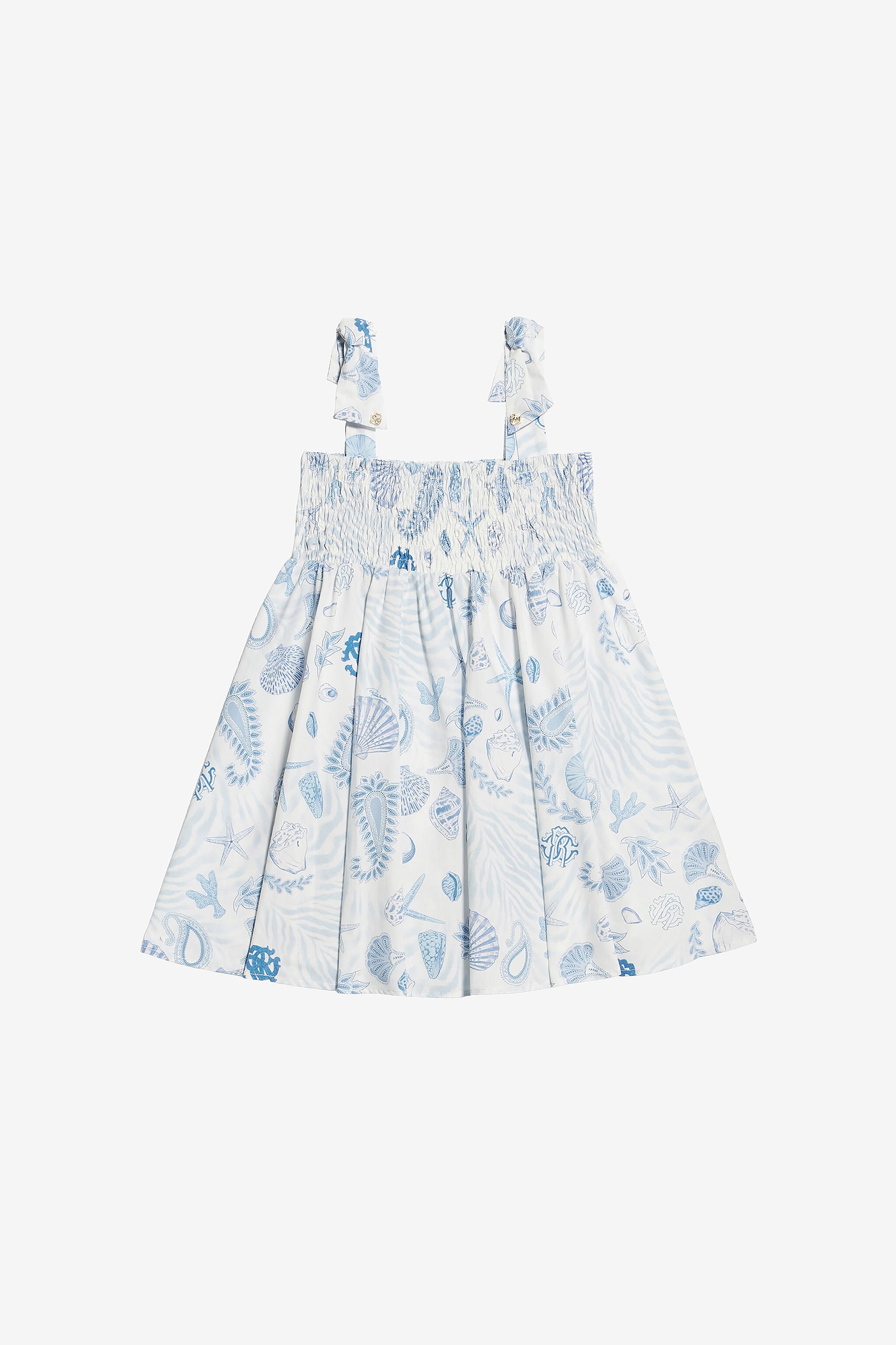 JU Dress With RC Monogram And Marine Print JU Dress With RC Monogram And Marine Print Light blue UJT112-7MO39