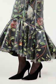RC Mermaid Skirt With Shrub And Flower Print Black VWT304-NVQ69