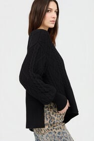 RC Black Cable-Knit Cardigan BLACK SOM60C-MG001