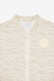 JU Zip-Up Sweatshirt With Tiger Skin Print Ivory UJT68E-5OO44