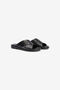 RC Sandales slide noires en cuir effet serpent RC Sandales slide noires en cuir effet serpent BLACK VMS001-PZ03S