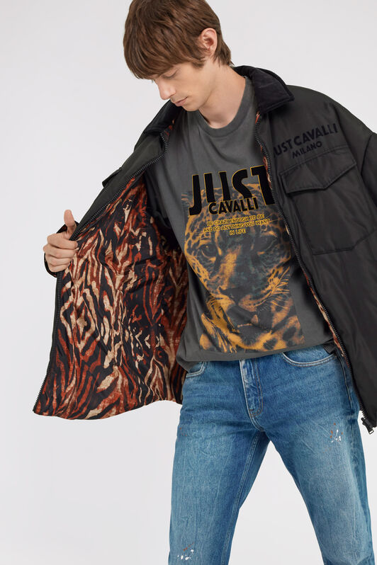 JC Just Cavalli Puff Jacket JC Just Cavalli Puff Jacket Black TFT069-TF093