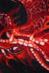 RC Bestickte Samt-Slipper Schwarz/Rot VRS018-VLV03