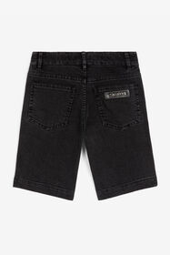 JU Logo-Plaque Denim Shorts Black RJJ205-DS015