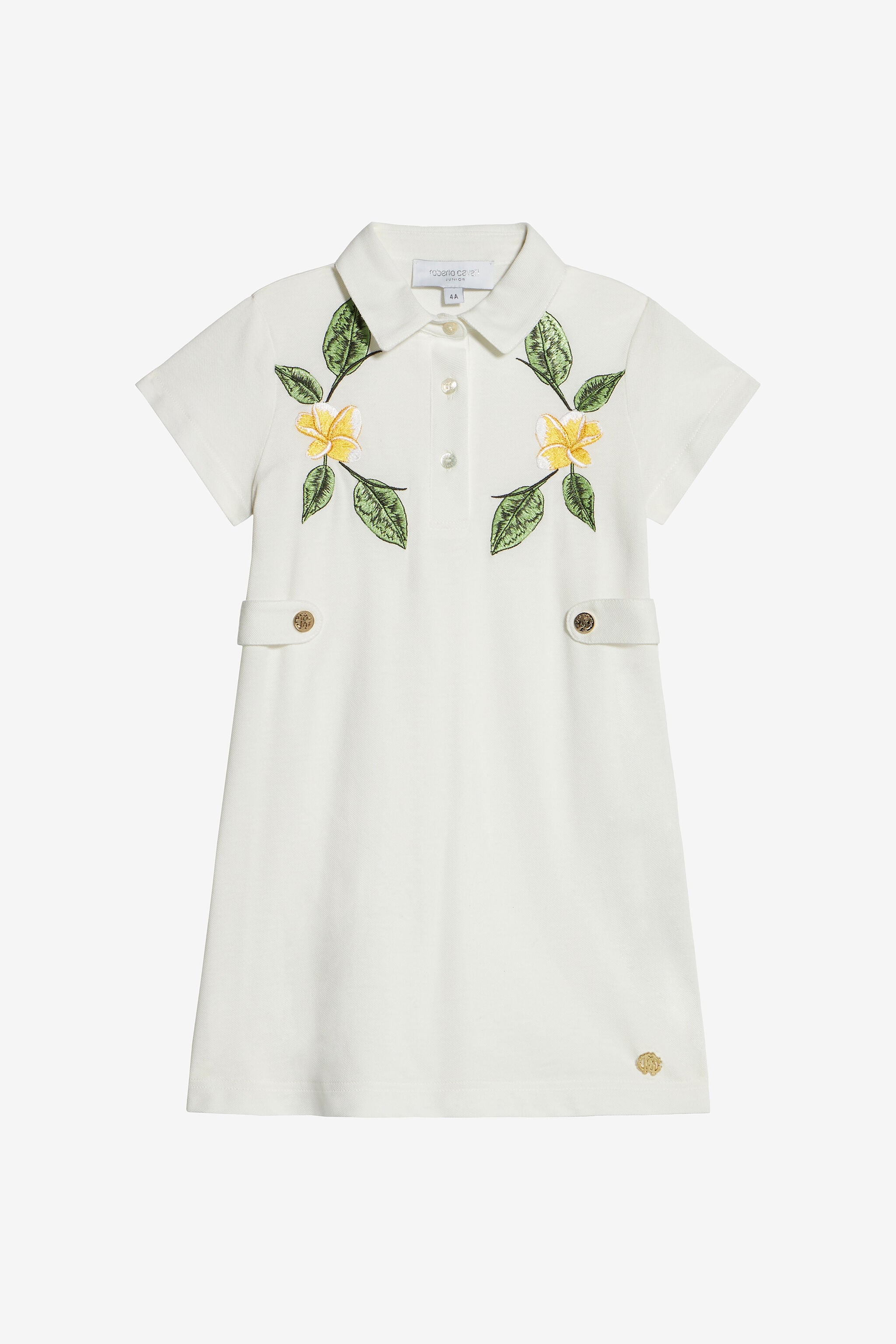 JU Cotton Dress With Embroidered Flowers JU Cotton Dress With Embroidered Flowers MILKY WHITE UJT10R-KB001