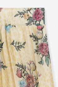 JU Jaguar And Flower-Print Pleated Skirt Yellow QJT304-SQF63