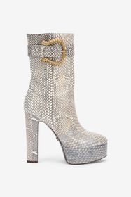 RC Elaphe Leather Platform Ankle Boots JEANS XQS003-UBA01