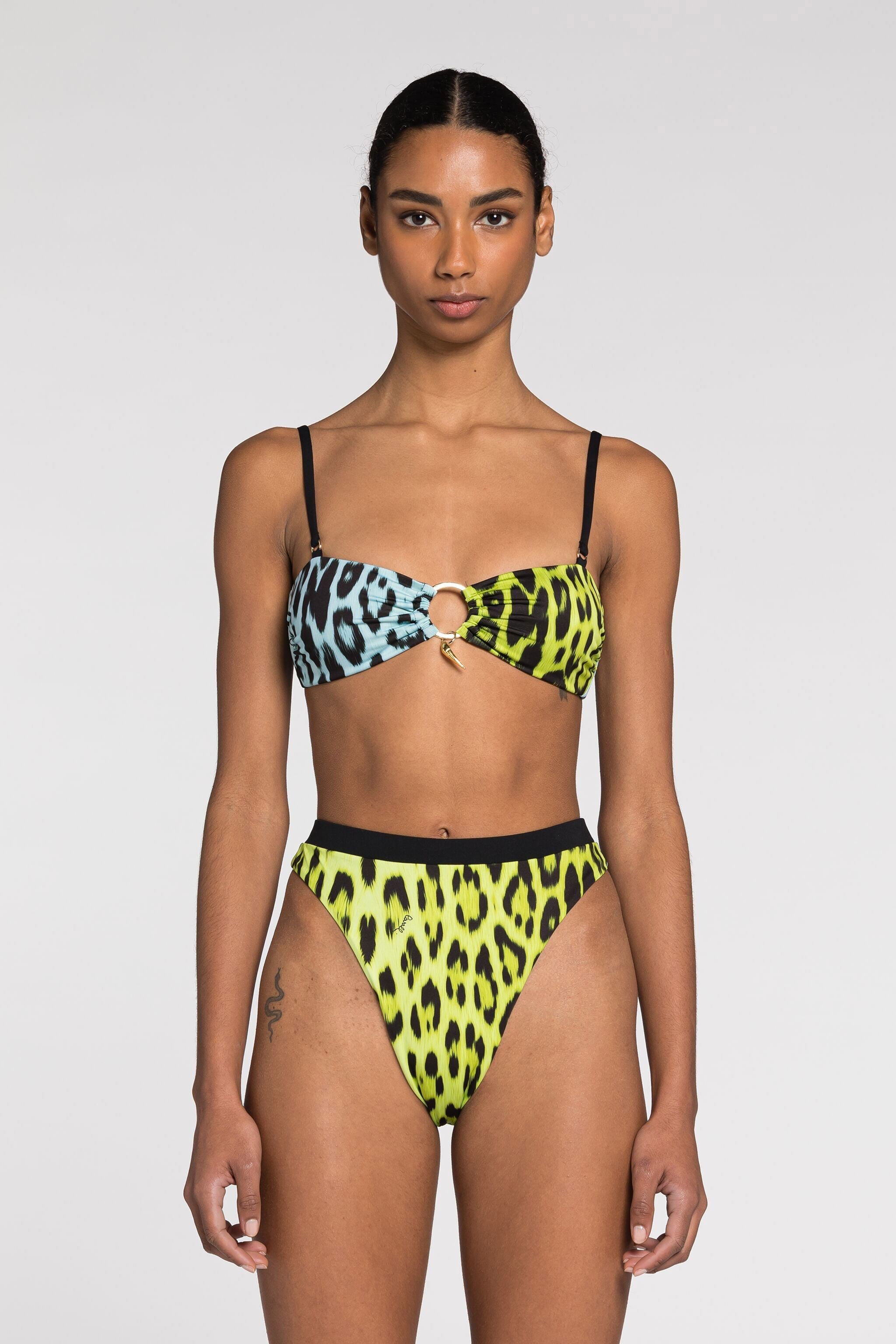RC Slip bikini con stampa Jaguar RC Slip bikini con stampa Jaguar Verde chiaro QKW00J-LNF53