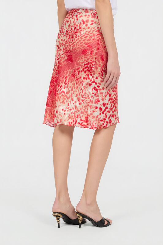 RC Midirock aus Seide mit Cheetah Skin-Print TASTY RED UKT302-HEN58
