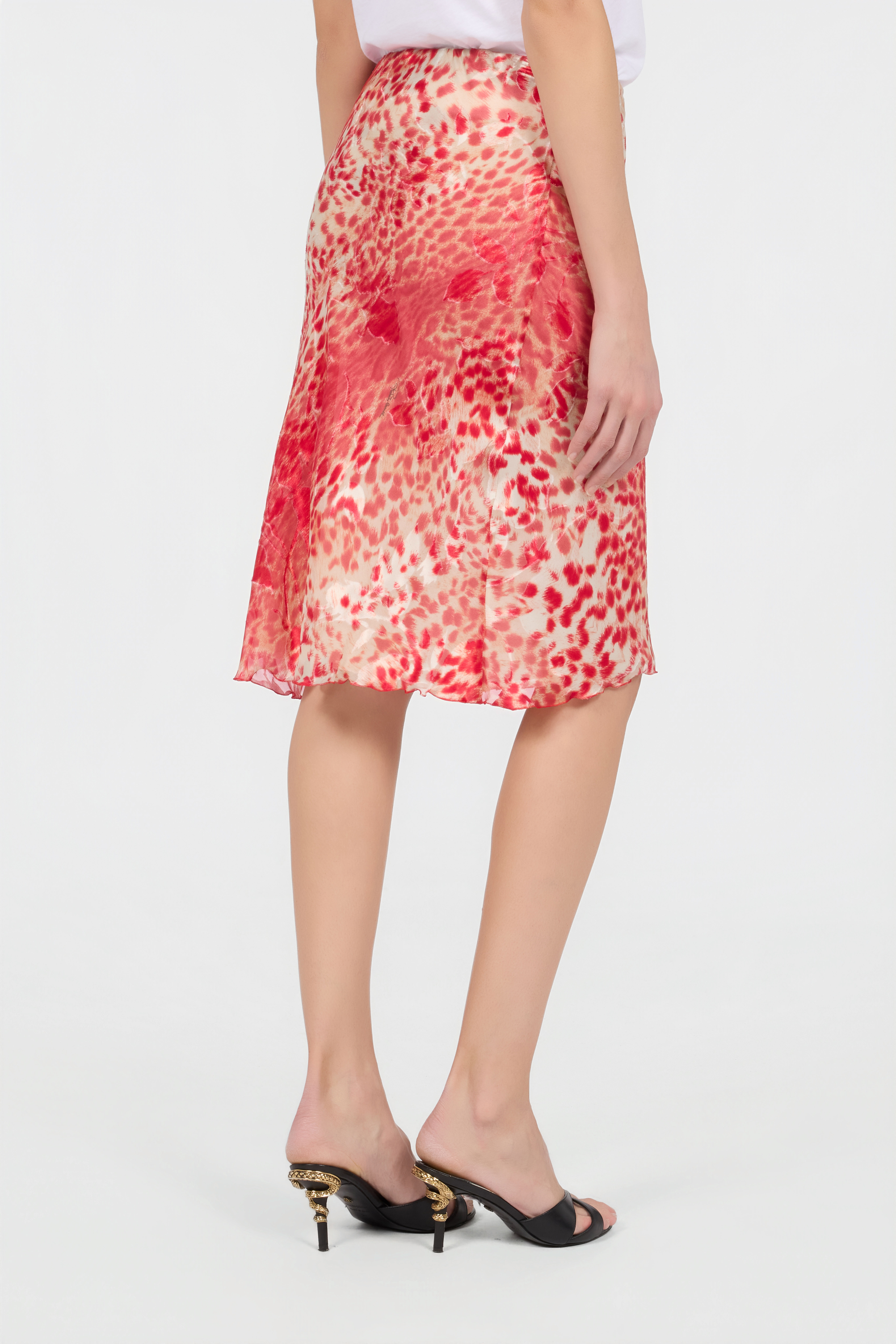 RC Midirock aus Seide mit Cheetah Skin-Print TASTY RED UKT302-HEN58