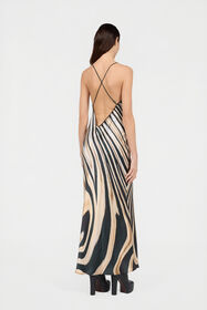 RC Zebra Print Slip Dress NATURAL/BLACK XQT102-RYT26