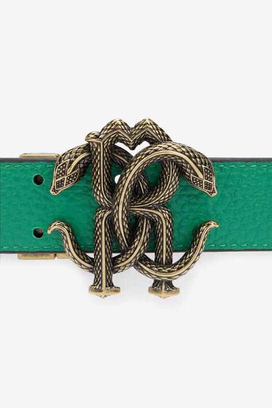 RC Green Logo Belt With Mirror Snake Monogram RC Green Logo Belt With Mirror Snake Monogram BLACK/GREEN QOC00C-PZO33