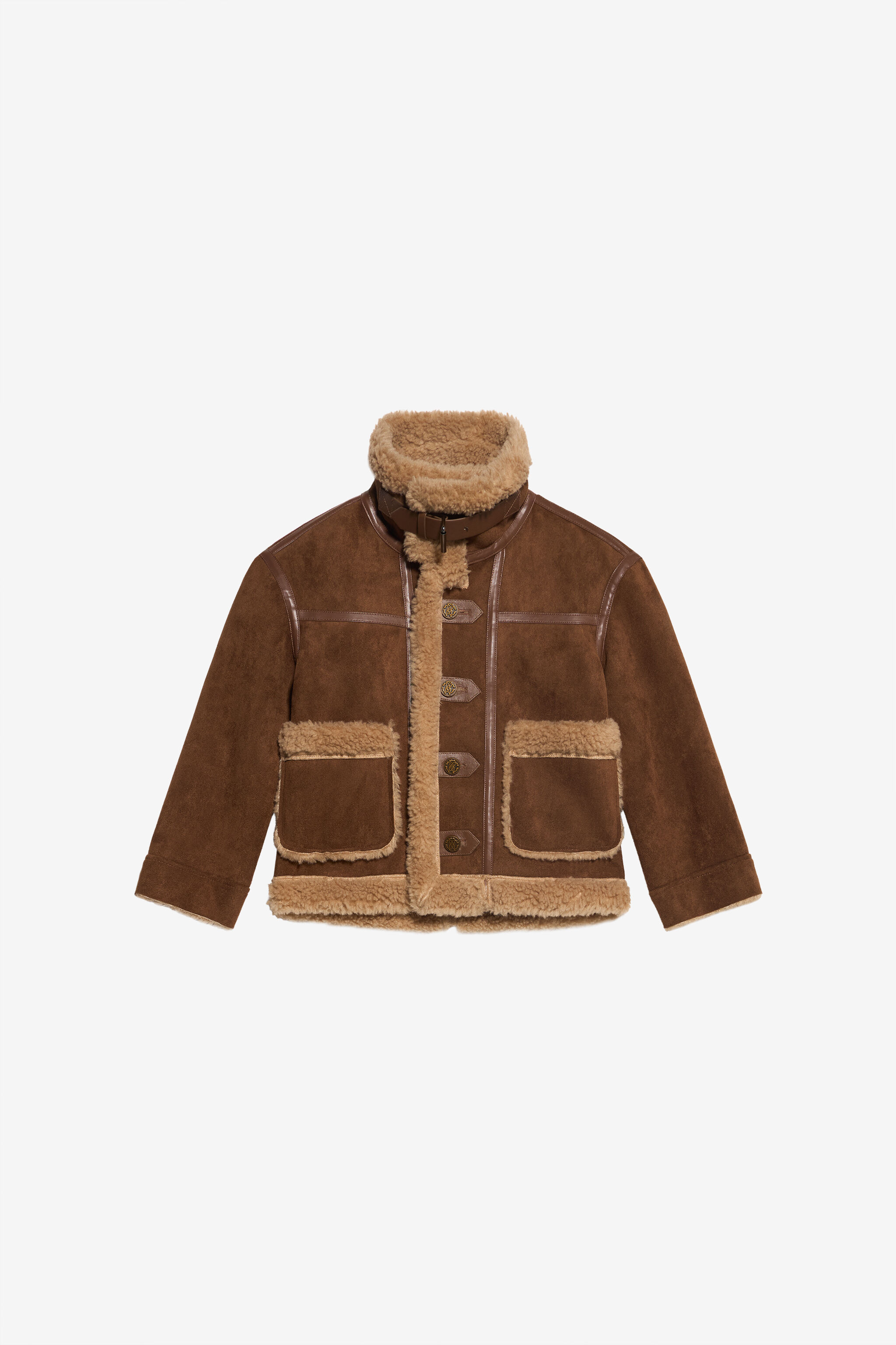 JU Jacke aus Faux-Shearling BROWN R/BM XJT42N-FT003