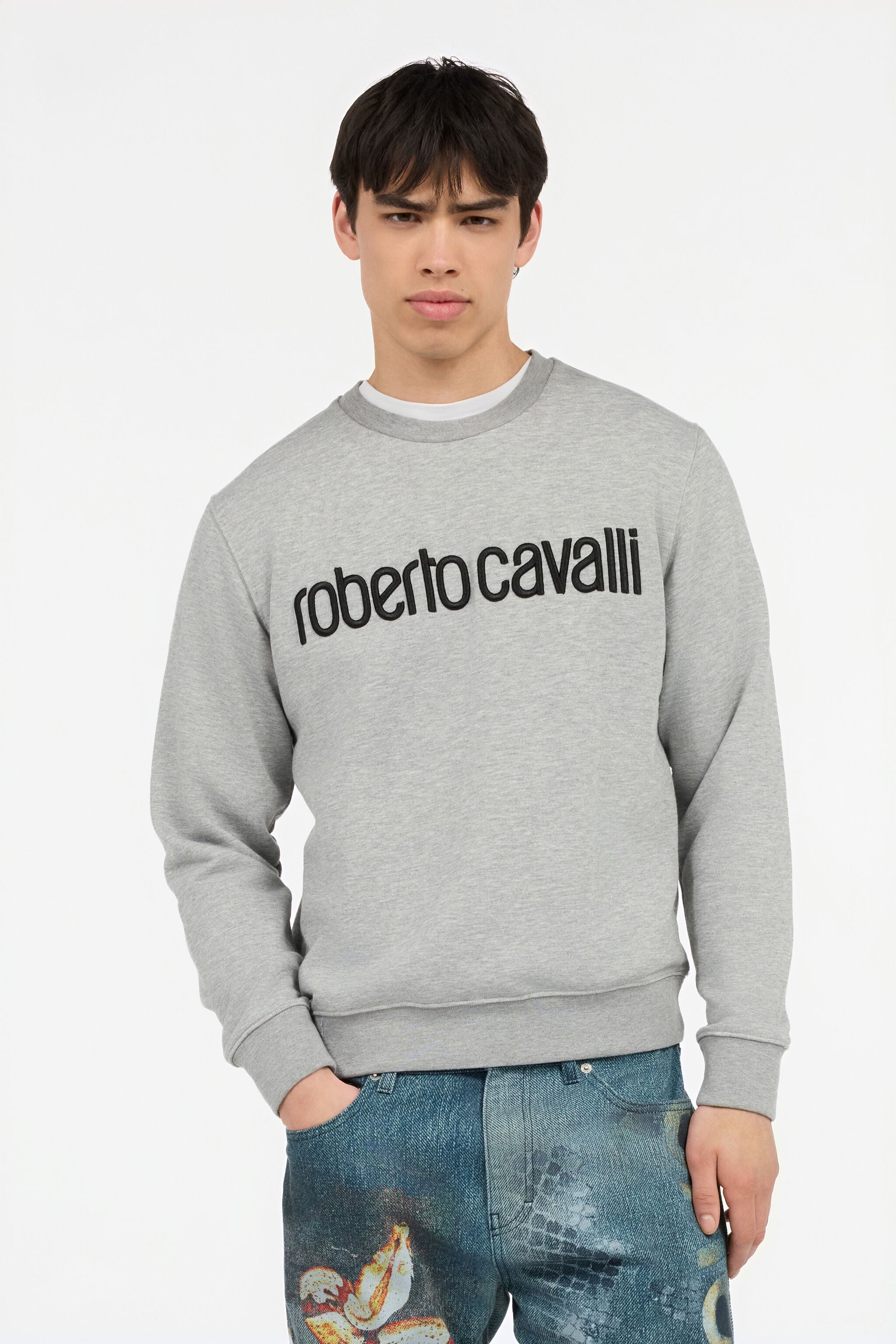 RC Sweatshirt gris avec logo GREY POT66A-CF052