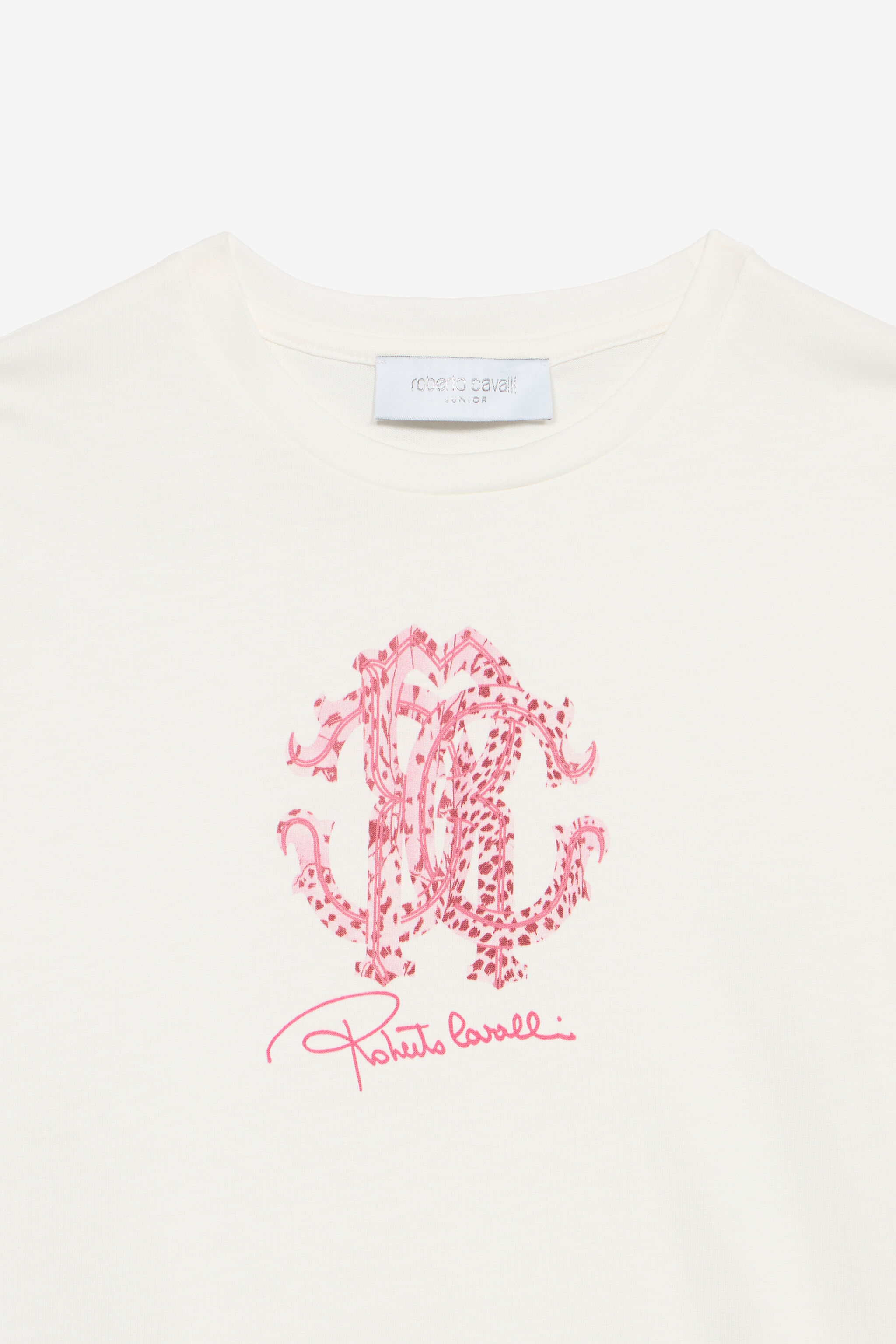 JU T-Shirt With RC Monogram And Flowers JU T-Shirt With RC Monogram And Flowers White UJT62F-JD001