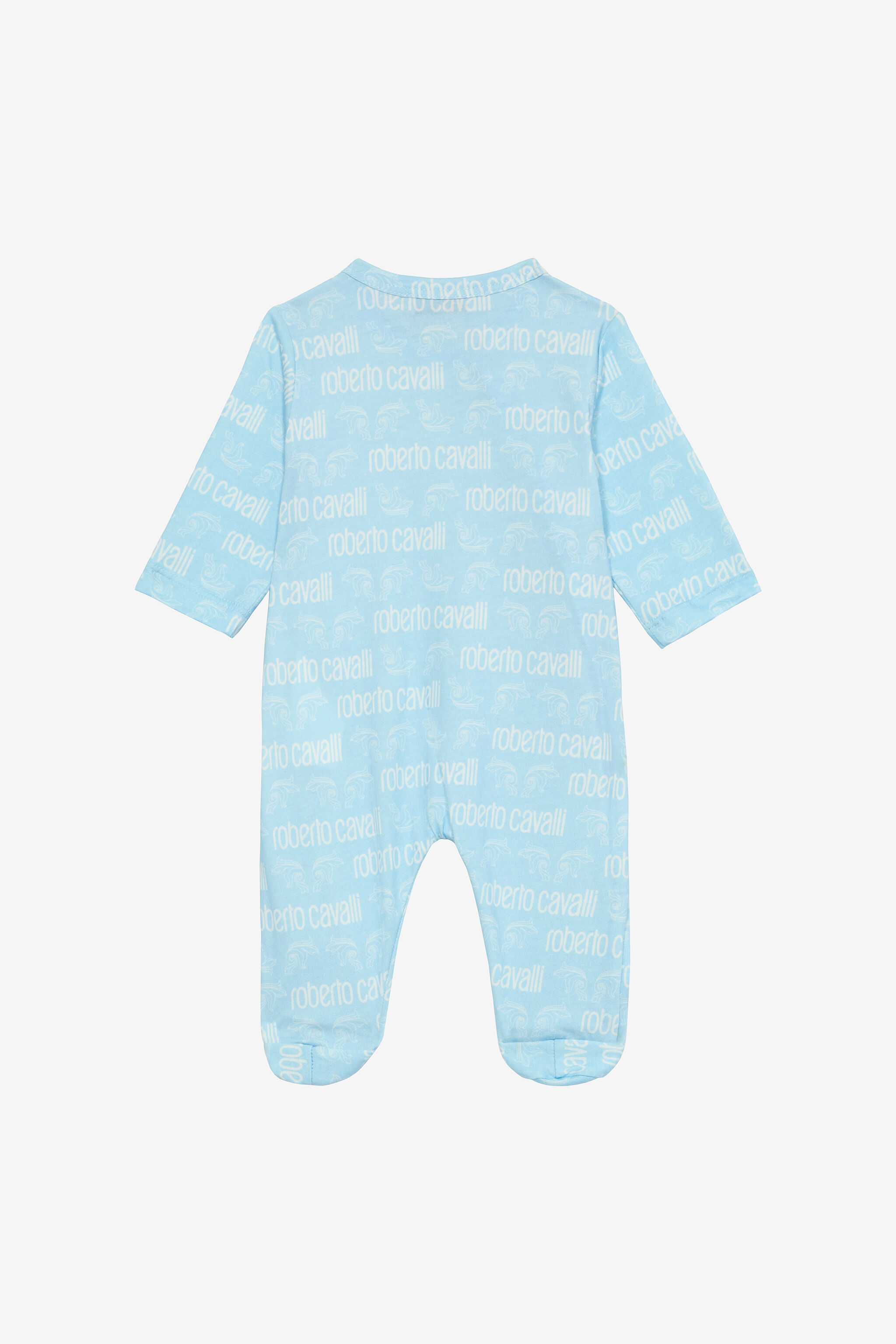 JU Romper Suit And Hat Set With Logo JU Romper Suit And Hat Set With Logo Light blue UJT818-JFO34