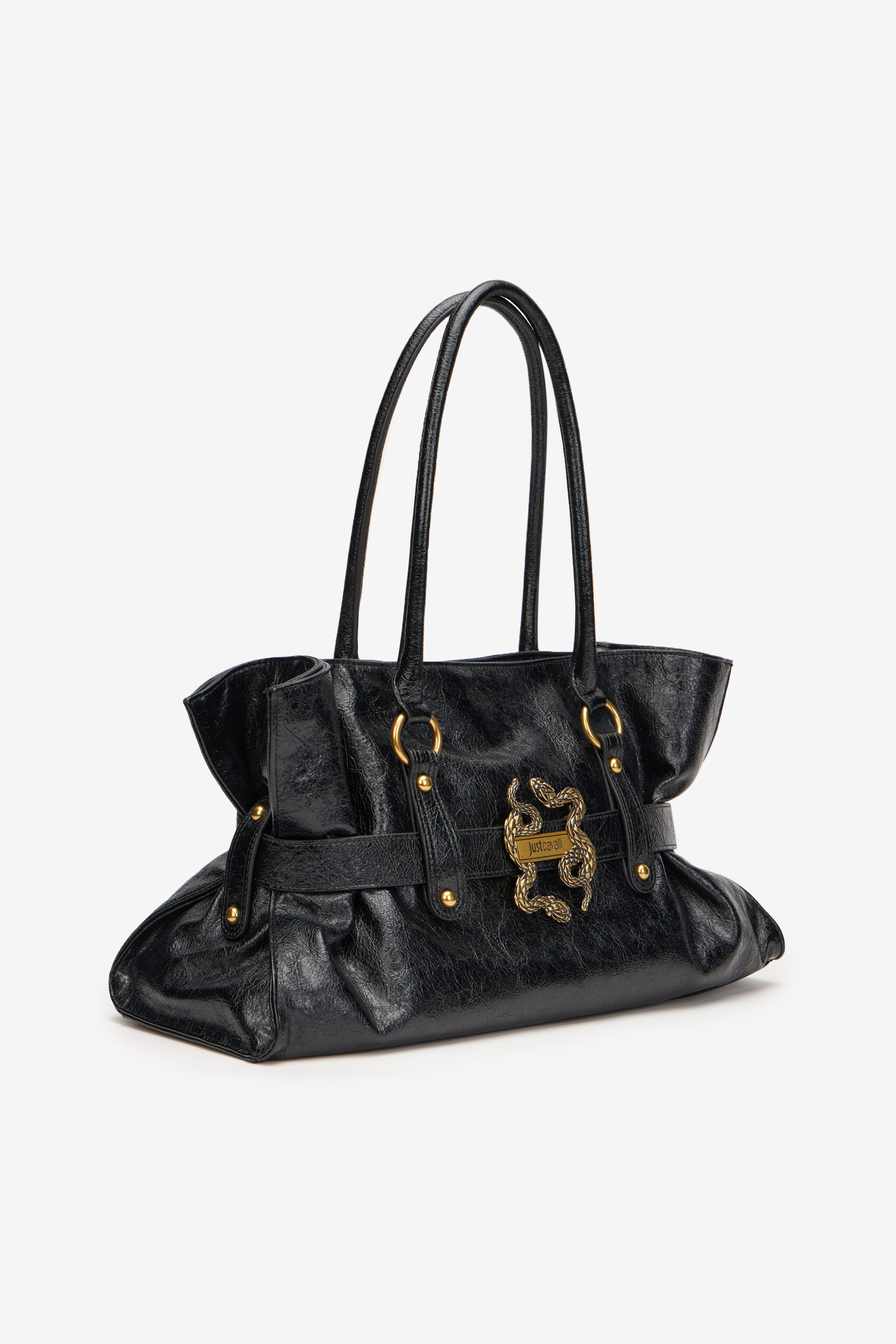 JC Shoulder Bag with Snake Detail JC Shoulder Bag with Snake Detail BLACK XFB036-XF472